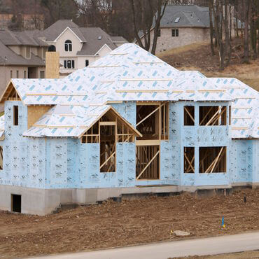 House wrap on a home under construction