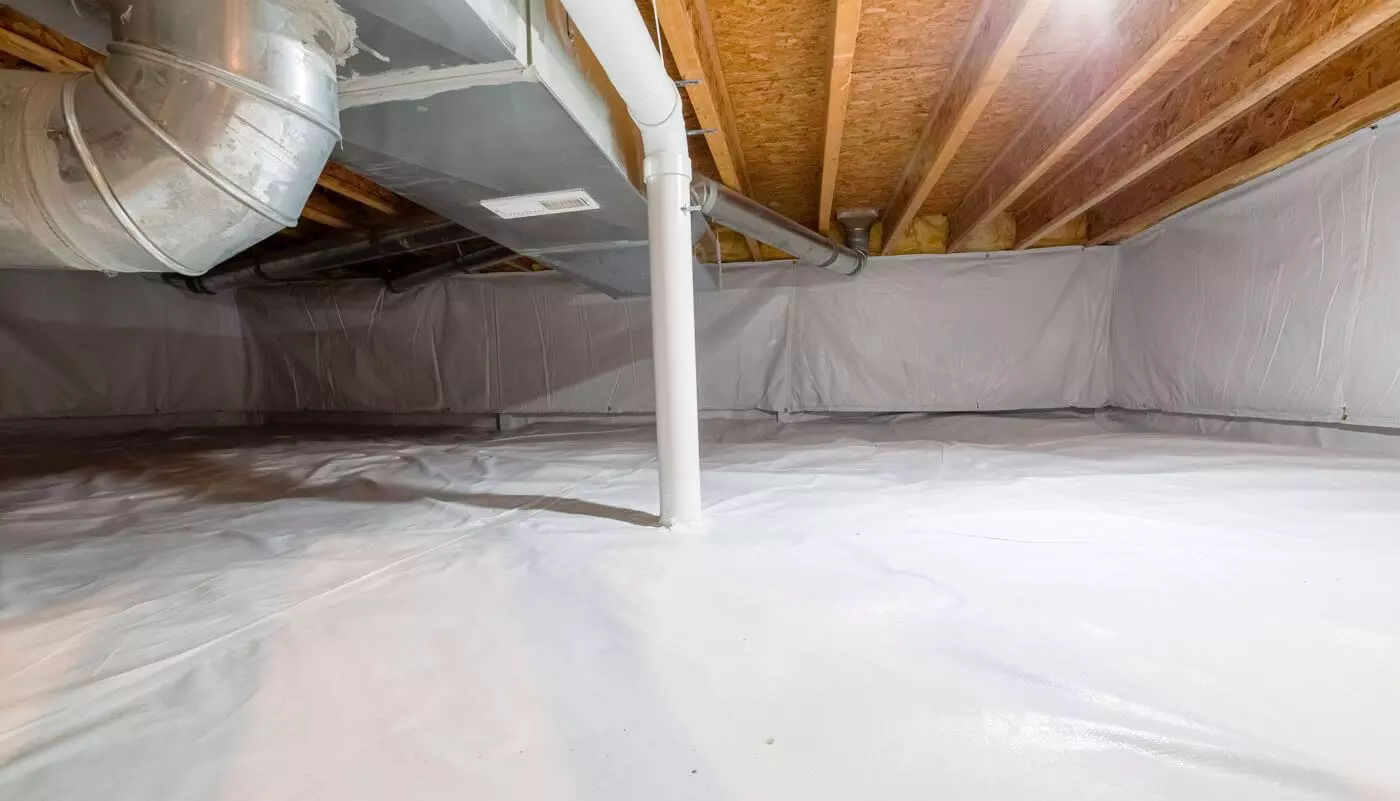 Clean and well insulated crawl space