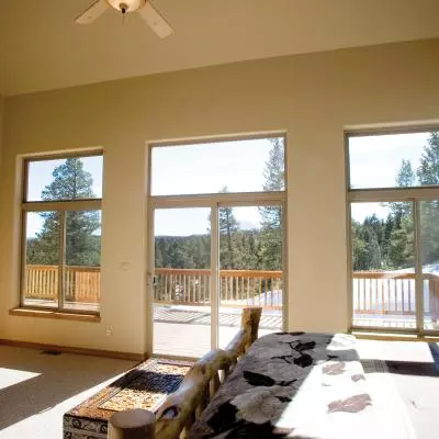 Looking at deck from family room
