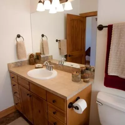 Hall bath vanity
